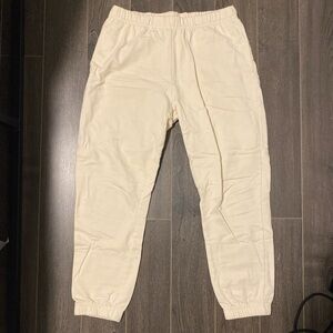 cream sweat pants - size L